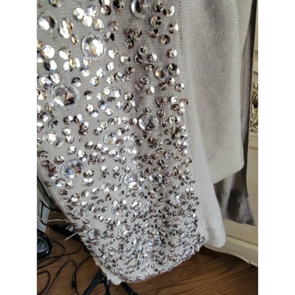 Vintage Joan Boyce Gray Embellished Dressy Scarf/wrap 90"x40" NWOT - Picture 8 of 9